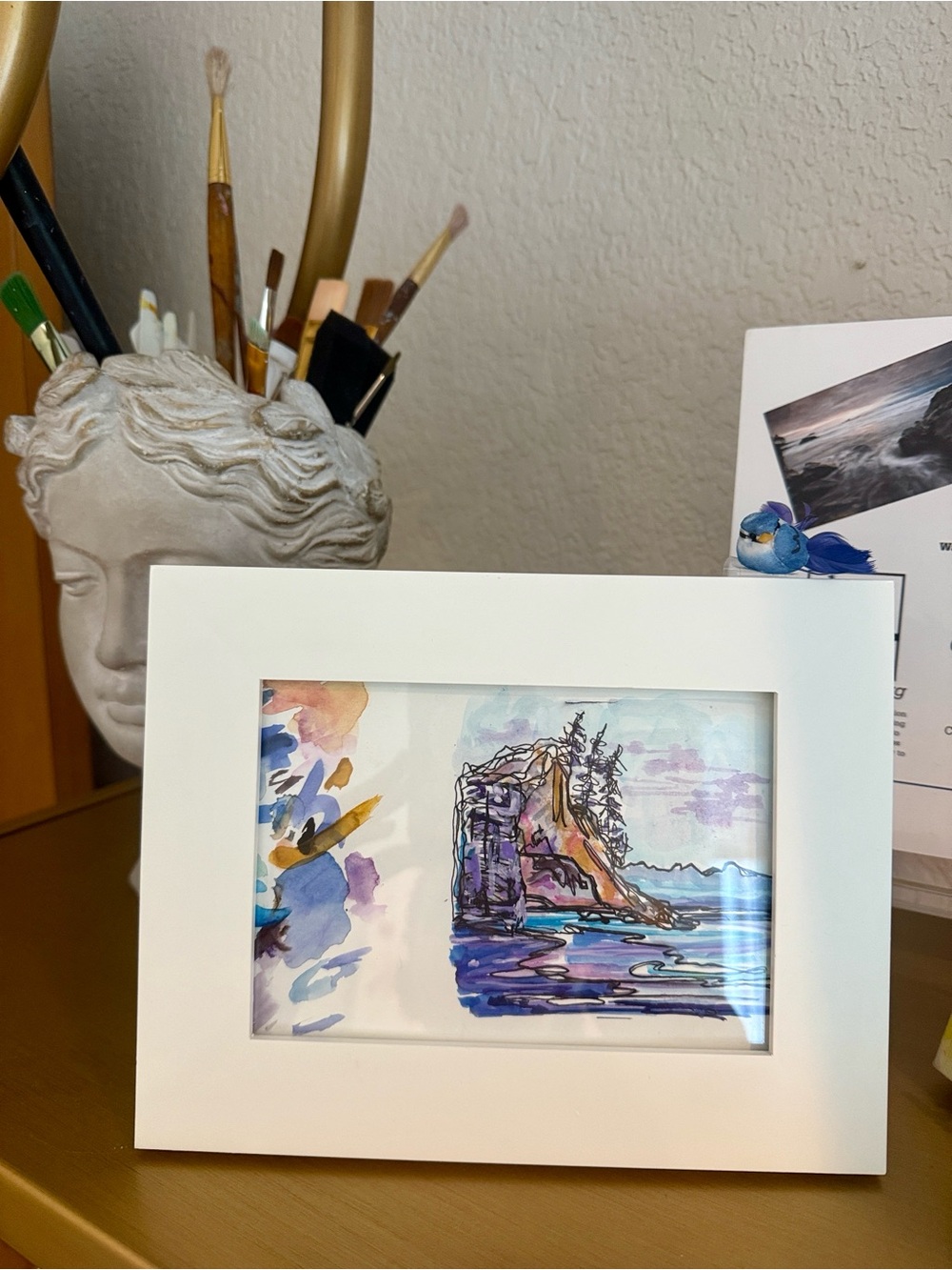 Coastal Landscape Mixed Media Art